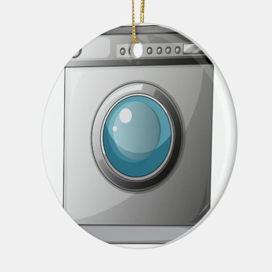 Een wasmachine keramisch ornament (Links)
