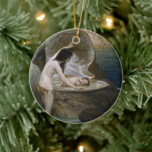 Een water Baby gevonden in Seashell door Bikini Ny Keramisch Ornament