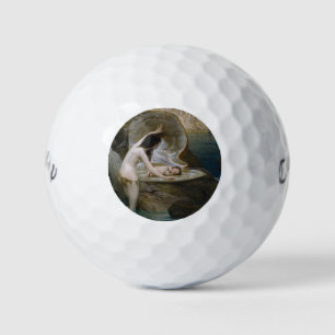 Een waterbaby gevonden in schelp door bikini-nimf golfballen