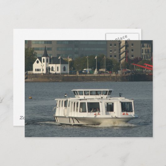 Een waterbus in Cardiff Bay Briefkaart (Voorkant / Achterkant)