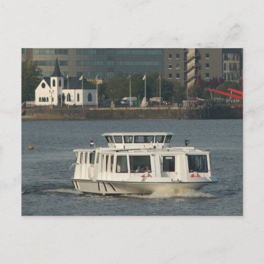 Een waterbus in Cardiff Bay Briefkaart (Voorkant)