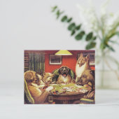 Een Waterloo, Honden die Poker spelen, Briefkaart (Staand voorkant)