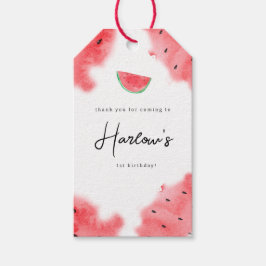 Een watermeloen verjaardag dank je cadeaulabel