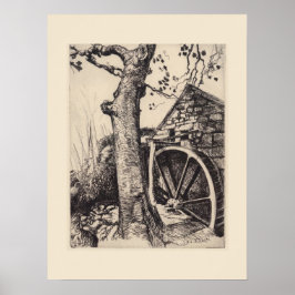 Een Watermolen Cornwall Eleanor Hughes Nadruk Poster