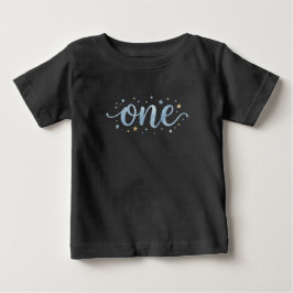 Eén waterverf 1e verjaardag baby T-shirt