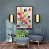 Een waterverf-exploratie van hemellichamen foto afdruk