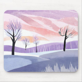 Een Waterverf Landschap, Bomen en Sky Mousepad Muismat