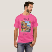 Een Waterverf ontwerp van Lima - Peru T-shirt (Voorkant volledig)