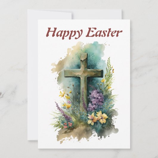Een waterverf Pasen Wenskaart Feestdagenkaart (Voorkant)