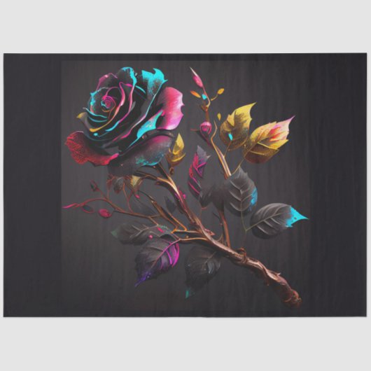 Een Waterverf Roos Clipart Series Design 6 Tissuepapier (Voorkant)