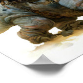 Een Waterverf schilderij van een onverschrokken kr Poster (Hoek)