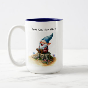 Een Waterverf schilderij van een Schattigee Gnoom Tweekleurige Koffiemok