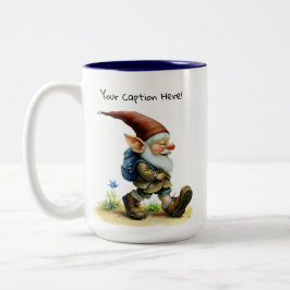 Een Waterverf schilderij van een Schattigee Gnoom Tweekleurige Koffiemok