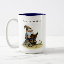 Een Waterverf schilderij van een Schattigee Gnoom Tweekleurige Koffiemok