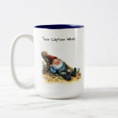 Een Waterverf schilderij van een Schattigee Gnoom Tweekleurige Koffiemok (Links)