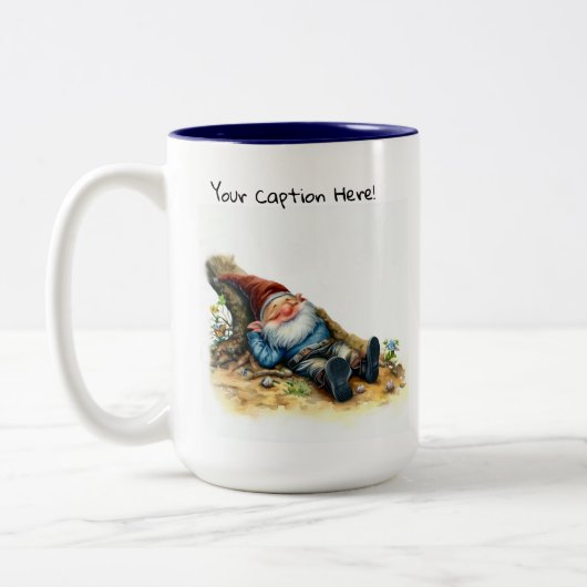 Een Waterverf schilderij van een Schattigee Gnoom Tweekleurige Koffiemok (Links)