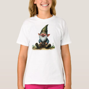 Een Waterverf schilderij van een Schattigee Happy T-shirt