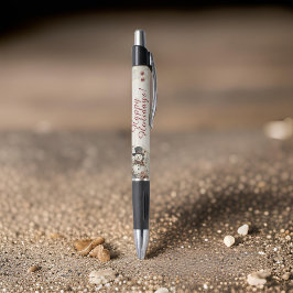 Een Waterverf Snowman Monogram Bloemen Pen