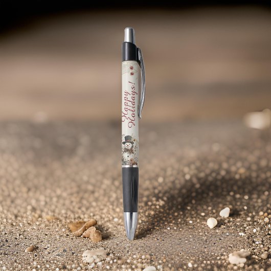 Een Waterverf Snowman Monogram Bloemen Pen