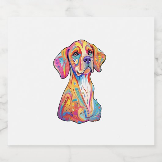 Een Waterverf Sparkling Wijnetiket (Enkel label)