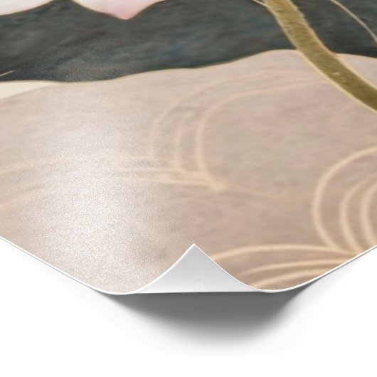 Een Waterverf studie van de lotusbloem Foto Afdruk (Hoek)