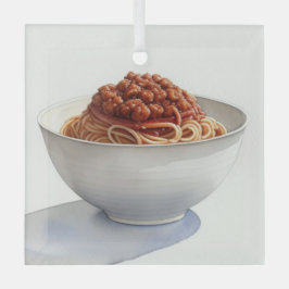 Een Waterverf tekening van Spaghetti Bolognese Glas Ornament
