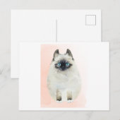 Een waterverf van een kat briefkaart (Voorkant / Achterkant)