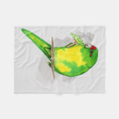 Een waterverf van een roodgekroonde parkiet fleece deken (Voorkant (Horizontaal))