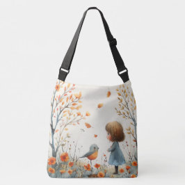 Een Waterverf van Little Girl & Bird Crossbody Tas