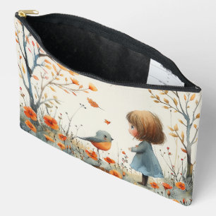 Een Waterverf van Little Girl & Bird Etui
