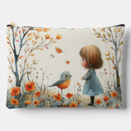 Een Waterverf van Little Girl & Bird Etui
