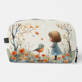 Een Waterverf van Little Girl & Bird Toilettasje
