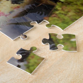 Een waterweg vol Japanse koikarpers Legpuzzel (Zijkant)