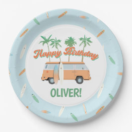 Een Wave-Surf op een gelukkige leeftijd vangen Papieren Bordje