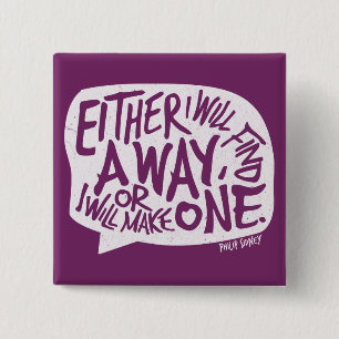 Een Way Typografie Motivatie Citaat Vierkante Button 5,1 Cm