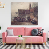 Een Wayside Inn Canvas Afdruk (Insitu (Woonkamer))