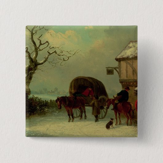 Een Wayside Rest - Stoppen bij Inn Vierkante Button 5,1 Cm (Voorkant)