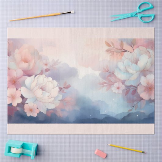 Een Wazig Bloemmotief #8 Tissuepapier (Craft)
