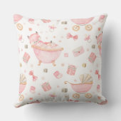 Een wazige roze vos met een roze bubbelbad in een kussen (Achterkant)