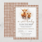 Een Wee Baby Herfst Highland Koe Baby shower Kaart (Voorkant / Achterkant)