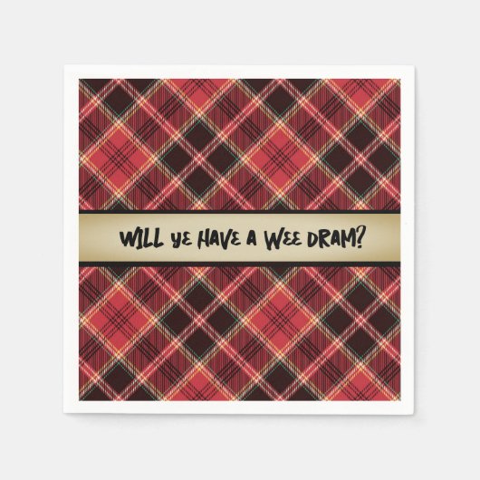 Een Wee Dram van Scotch Paper Onderzetter Servet (Voorkant)