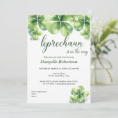 Een Wee Leprechaun Baby shower - March Baby's Kaart (Staand voorkant)