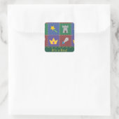 Een 'Wee One' Fantasy Quilt Announcement Sticker (Tas)