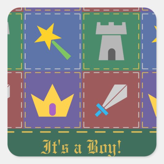 Een 'Wee One' Fantasy Quilt Announcement Sticker (Voorkant)