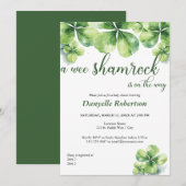 Een Wee Shamrock Baby shower - March Baby's Kaart (Voorkant / Achterkant)