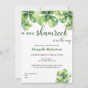 Een Wee Shamrock Baby shower - March Baby's Kaart
