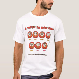 Een week in Daruma Schattige dagen van de week gez T-shirt