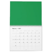 Een weelderige groene achtergrond met een schone w kalender (Feb 2027)
