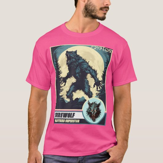 Een weerwolf huilt naar de maan t-shirt (Voorkant)