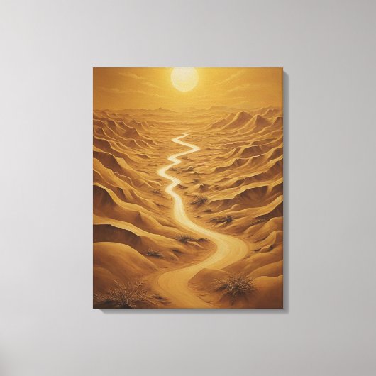 Een weg door een woestijn canvas afdruk (Voorkant)